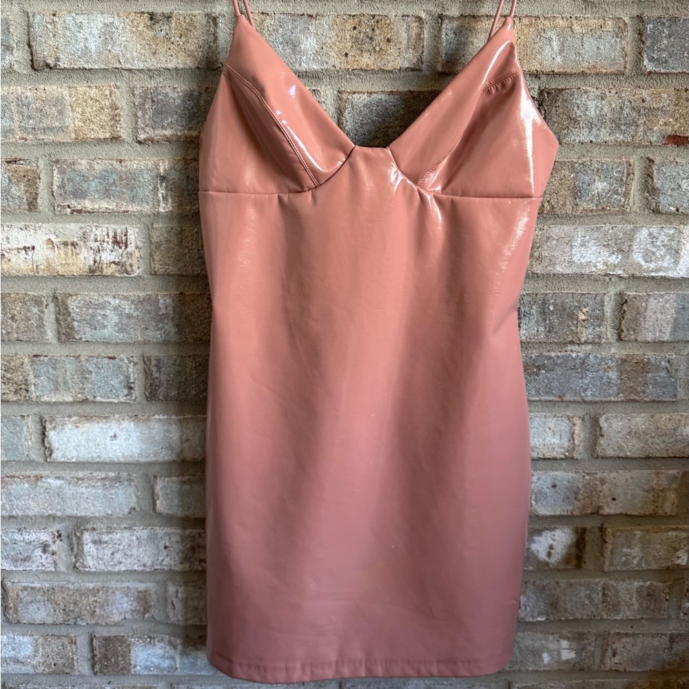 Amanda Uprichard Sienna Faux Leather Slip Dress